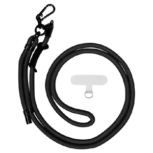 ラスタバナナ 丸紐ショルダーストラップ ストラップホルダーシートセット ブラック RSST07BK-イメージ1