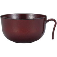 宮本産業 持手付汁椀 木目 中 赤溜 クリーンコート加工 FC302TC