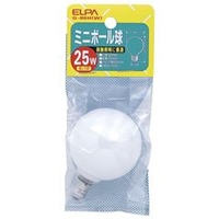 エルパ 25W ミニボール球 G50 ホワイト G-86H(W)