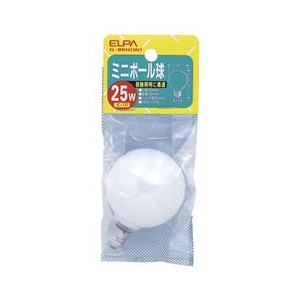 エルパ 25W ミニボール球 G50 ホワイト G-86H(W)-イメージ1
