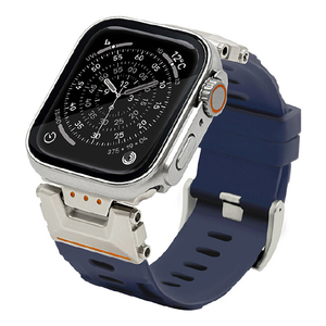 ラスタバナナ Apple Watch 4-11/SE1-3/Ultra1-3 [44/45/46/49mm]用ウルトラスタイルシリコンバンド タイプ2 ネイビー RBLAWUS4409NV-イメージ1