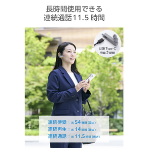 エレコム Bluetooth(R)ワイヤレスヘッドセット USB Type-C(TM)ポート搭載 グレー LBT-HSC21MPGY-イメージ4