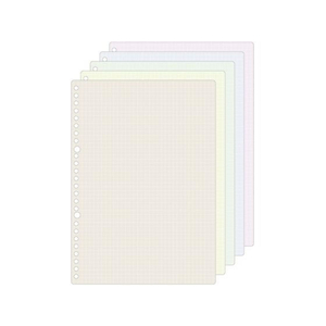 マルマン 書きやすいルーズリーフ B5 くすみカラーアソート 5mm方眼罫 FC234NY-L1232-99-イメージ9