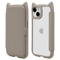 ラスタバナナ iPhone 15/14/13用猫耳手帳ハイブリッドケース TPU×PC mimi トープ 8351IP361BHPTA