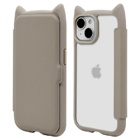 ラスタバナナ iPhone 15/14/13用猫耳手帳ハイブリッドケース TPU×PC mimi トープ 8351IP361BHPTA