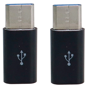 タイムリー MicroUSB-Type-C変換アダプタ(2個セット) ブラック CAD-P2B-イメージ1