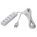 BUFFALO 2ピン式電源タップ 雷サージ防止/集中スイッチ付(4個口・1m) ホワイト BSTAPPS2410WH