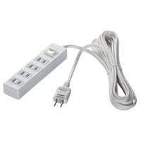 BUFFALO 2ピン式電源タップ 雷サージ防止/集中スイッチ付(4個口・1m) ホワイト BSTAPPS2410WH