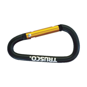 トラスコ カラビナ 線径５ｍｍＸ５０ｍｍ Ｄ型 ブラック TRUSCO　カラビナ TKN550BK-イメージ1