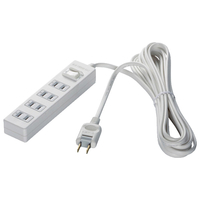 BUFFALO 2ピン式電源タップ 雷サージ防止/集中スイッチ付(4個口・3m) ホワイト BSTAPPS2430WH