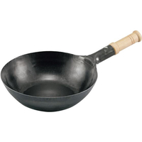 山田工業所 山田/鉄木柄中華片手鍋 27cm 底平IH 板厚2.3mmサビ止有 FC911LB-1025180