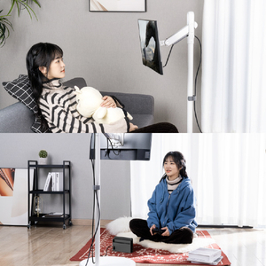 グリーンハウス 17～35インチ用モニタースタンド ホワイト GH-TVFA-WH-イメージ5
