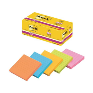3M ポスト・イット ノート 罫線入り 強粘着 75×75mm 5色 10冊 F852736-6301SS-NE-イメージ1
