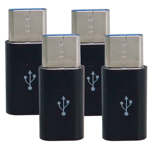 タイムリー MicroUSB-Type-C変換アダプタ(4個セット) ブラック CAD-P4B-イメージ1