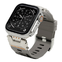 ラスタバナナ Apple Watch 4-11/SE1-3/Ultra1-3 [44/45/46/49mm]用ウルトラスタイルシリコンバンド タイプ2 グレー RBLAWUS4409GRY