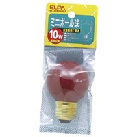 エルパ カラーミニボール電球 レッド G-84H(R)