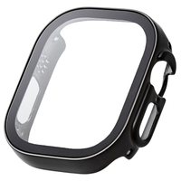 エレコム Apple Watch Ultra 2/Ultra(49mm)用フルカバーケース プレミアムガラス/高透明/防水 ブラック AW-23CFCGEBK