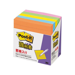 3M 〈ポストイット〉強粘着 ラインノート5色5冊 F852737-630-5SSAN-イメージ1