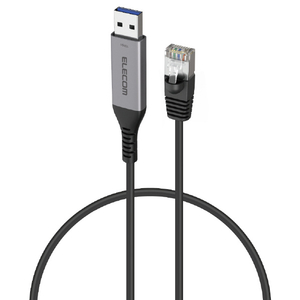 エレコム USB-A LAN変換ケーブル(1Gbps)(1．0m) ブラック LD-AL1G10BK-イメージ2