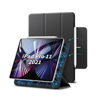 ESR 11インチiPad Pro(第3世代 2021/第2世代 2020/第1世代 2018)用マグネット吸着式 Smart Folio ケース ブラック ES20840
