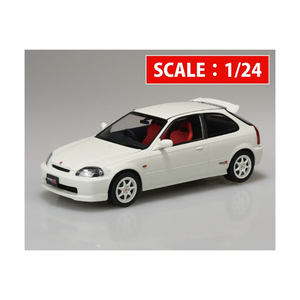 アオシマ 1/24 EK9 シビック タイプR 1997 チャンピオンシップ ホワイト 09CWEK9ｼﾋﾞﾂｸﾀｲﾌRCPﾎﾜｲﾄﾟ-イメージ1