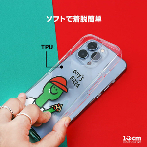 168cm iPhone 14 Pro用ソフトクリアケース Ollys Pizza 16823841I14P-イメージ5