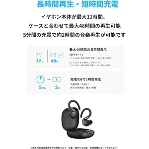 Anker イヤーフック型イヤホン Soundcore Sport X20 ブラック A3968Z11-イメージ6