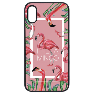 Dparks iPhone XR用Spirit case FLAMINGO SQUARE ピンク DS14841I61-イメージ1