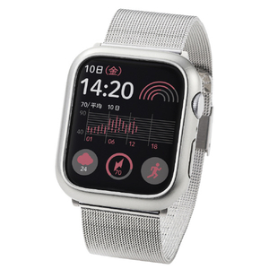 エレコム Apple Watch SE (第2世代)/SE/Series 6/5/4(44mm)用ハードバンパー メタリック シルバー AW-23DBPPMSV-イメージ8