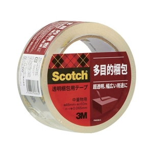 3M 透明梱包用テープ 48mmX50m 中・軽量物梱包用 313 1PN FC802VL-5420989-イメージ1