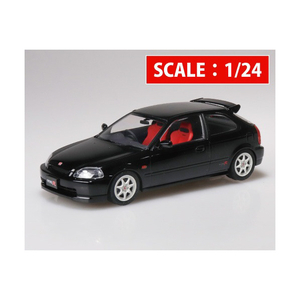 アオシマ 1/24 EK9 シビック タイプR 1997 スターライトブラックパール 09SBEK9ｼﾋﾞﾂｸﾀｲﾌRSLﾌﾞﾗﾂｸP-イメージ1