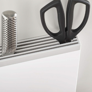 山崎実業 包丁&キッチンばさみ差しプレート ホワイト ﾎｳﾁﾖｳｷﾂﾁﾝﾊﾞｻﾐｻｼﾌﾟﾚ-ﾄﾎﾜｲﾄ-イメージ3