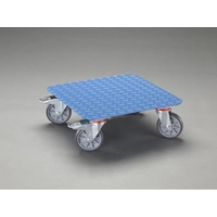 エスコ ドーリー ブレーキ付 スチール製 400kg 500×500mm FCX0555-EA520AD-13A