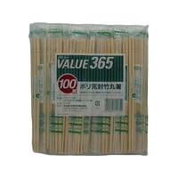 やなぎプロダクツ バリュー365 ポリ完封竹丸箸 楊枝入 100膳 FC869SJ