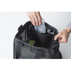 アイリスオーヤマ メッシュツールバッグ ボックス W27cm ポケット付 ブラック FCJ655V-TLB-B27D-イメージ4