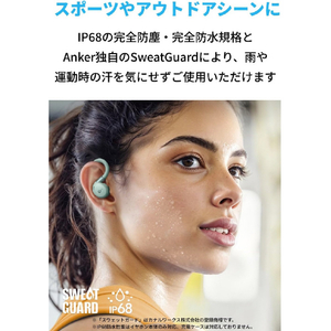 Anker イヤーフック型イヤホン Soundcore Sport X20 ミントグリーン A3968Z61-イメージ4