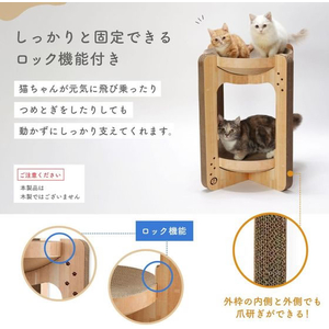 猫壱 バリバリボウルタワー ライトブラウン FCE965X-イメージ3