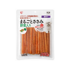 アイリスオーヤマ まるごとささみジャーキー 細切り 野菜入り 260g FC556TB-P-IJ-HSEV260-イメージ1