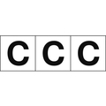 トラスコ中山 TRUSCO アルファベットステッカー 30×30 「C」 白地／黒文字 3枚 3枚粘着シール3030英字｢C｣ FC634FZ-4388381