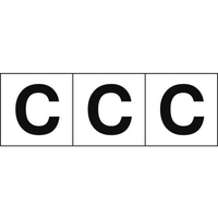 トラスコ中山 TRUSCO アルファベットステッカー 30×30 「C」 白地／黒文字 3枚 3枚粘着シール3030英字｢C｣ FC634FZ-4388381