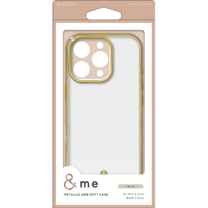 エレコム iPhone 16 Pro用&me ソフトケース メタリックライン グレージュ PM-A24CUCTMLGB エレコム iPhone 16 Pro用&me ソフトケース メタリックライン グレージュ PM-A24CUCTMLGB