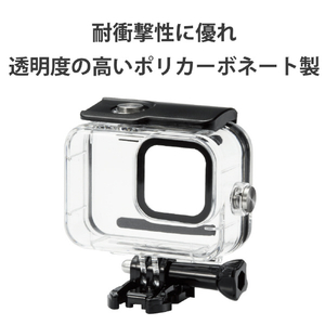 エレコム GoPro HERO9 Black用防水ハウジングケース クリア AC-GP9BWPCCR-イメージ5