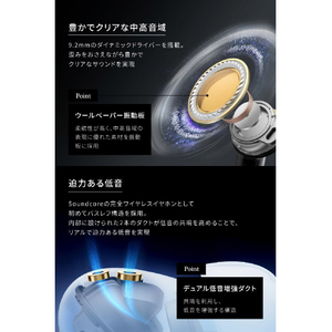 Anker 完全ワイヤレスイヤフォン Soundcore Liberty 5 ミッドナイトブラック A3957N11-イメージ5
