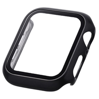 エレコム Apple Watch SE (第2世代)/SE/Series 6/5/4(40mm)用フルカバーケース プレミアムガラス/高透明/メタリック ブラック AW-23DFCGPBK