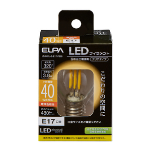 エルパ LED電球 E17口金 全光束480lm(3．8W普通電球サイズ)電球色相当 LDA4CL-G-E17-F203-イメージ1