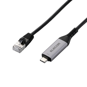 エレコム USB Type-C(TM) LAN変換ケーブル(1Gbps)(2．0m) ブラック LD-CL1G20BK-イメージ1