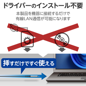 エレコム USB Type-C(TM) LAN変換ケーブル(1Gbps)(2．0m) ブラック LD-CL1G20BK-イメージ5