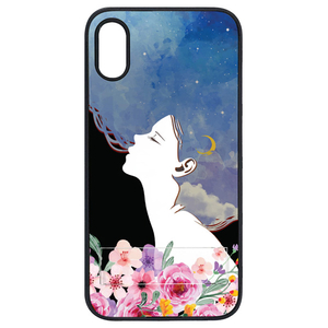 Dparks iPhone XR用Spirit case フラワードリーム ブルー DS14845I61-イメージ1