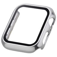 エレコム Apple Watch SE (第2世代)/SE/Series 6/5/4(40mm)用フルカバーケース プレミアムガラス/高透明/メタリック シルバー AW-23DFCGPSV