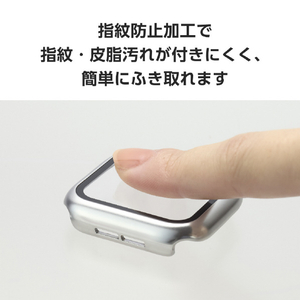 エレコム Apple Watch SE (第2世代)/SE/Series 6/5/4(40mm)用フルカバーケース プレミアムガラス/高透明/メタリック シルバー AW-23DFCGPSV-イメージ6